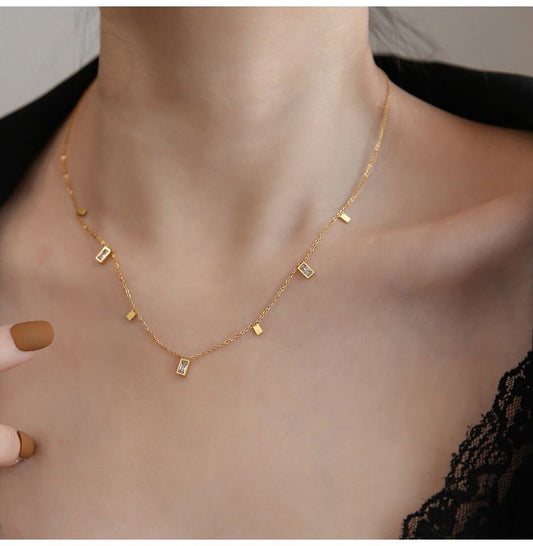 [Instock] 韓系金色幾何吊墜項鍊 Gold Geometric Pendant Necklace