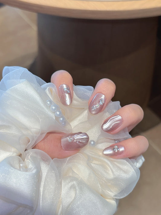 [Pre Order] Pearl Wave Press-On Nails 珍珠海浪穿戴甲