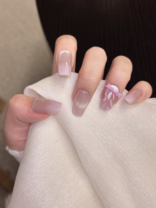 [Pre Order] 戀愛紫貓眼穿戴甲 Love Purple Cat Eye Press On Nails