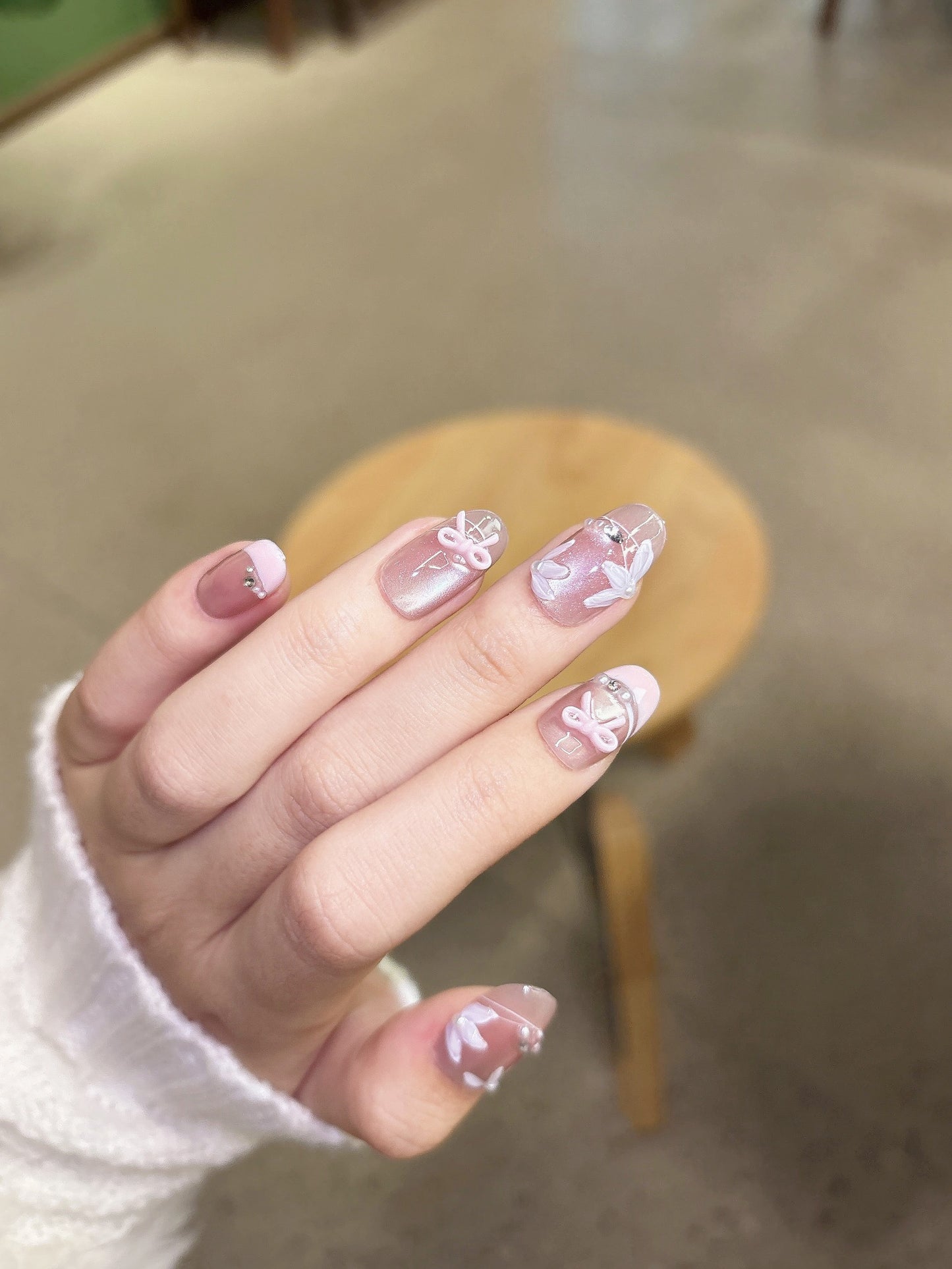 [Pre Order] 絲帶愛戀穿戴甲 Ribbon Romance Press-On Nails