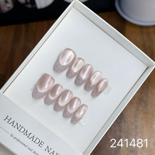 [Pre Order] 玫瑰金法式穿戴甲 Rose Gold French Press-On Nails