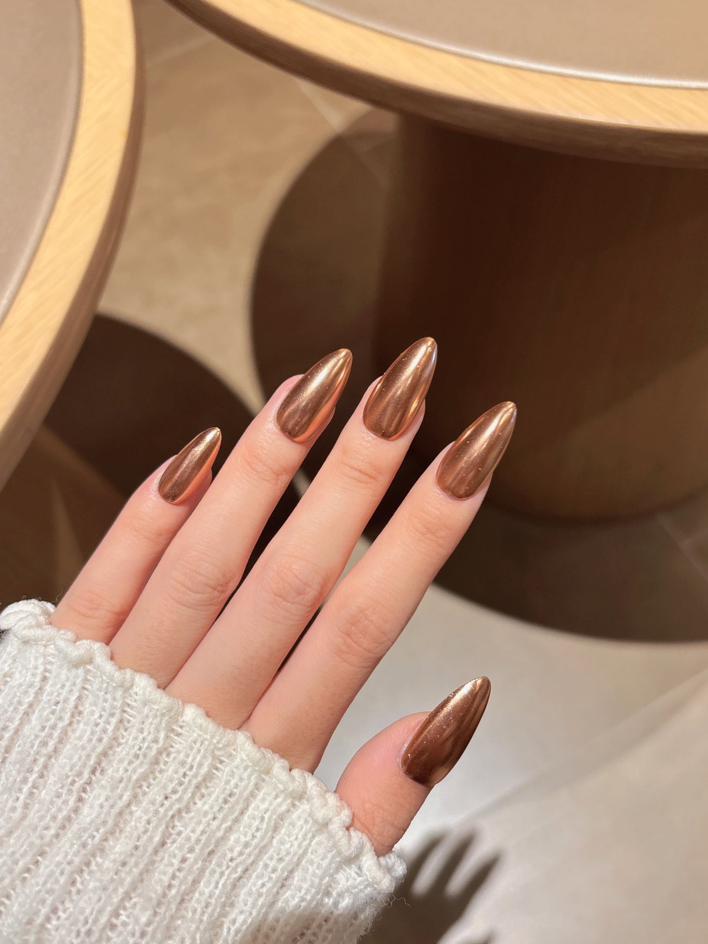 [Pre Order] 摩卡金光穿戴甲Mocha Gold Shine Press On Nail
