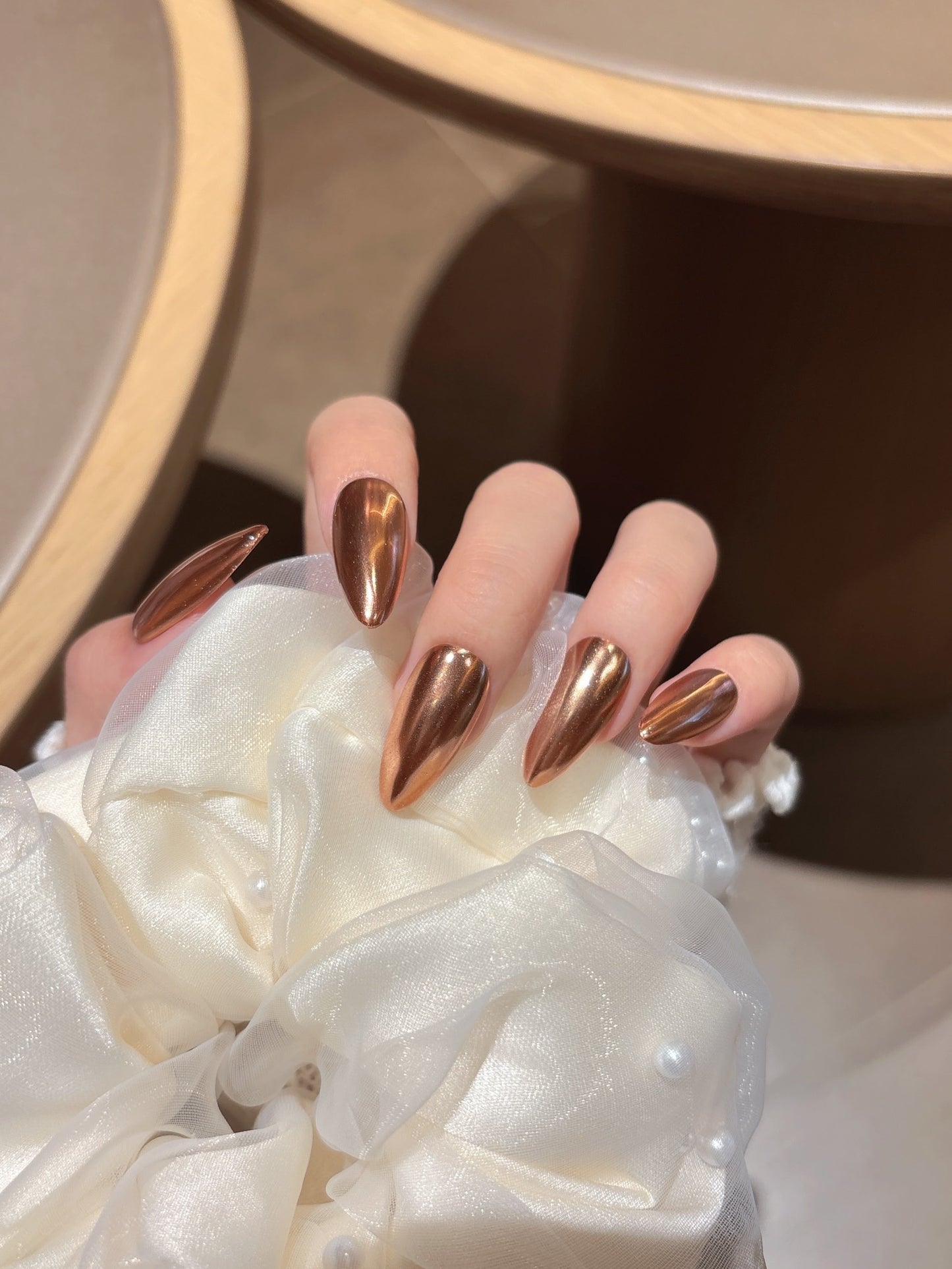 [Pre Order] 摩卡金光穿戴甲Mocha Gold Shine Press On Nail