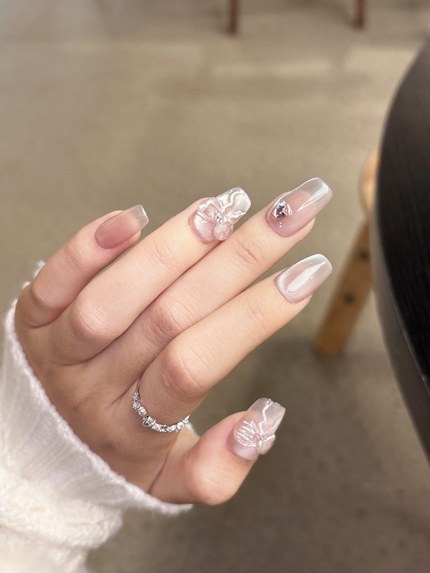 [Pre Order] 透明蕾絲穿戴甲 Sheer Lace Press-On Nails