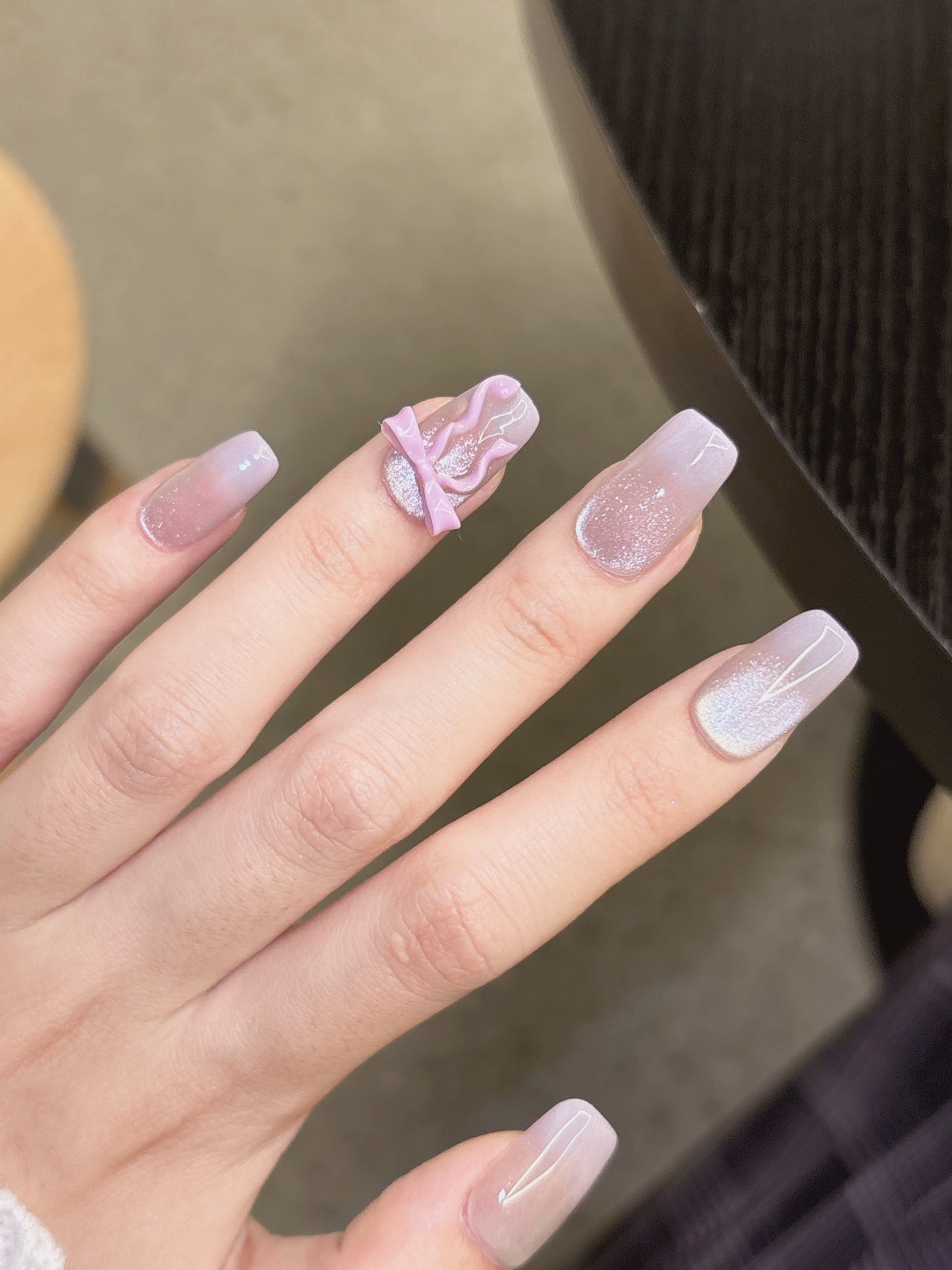 [Pre Order] 戀愛紫貓眼穿戴甲 Love Purple Cat Eye Press On Nails