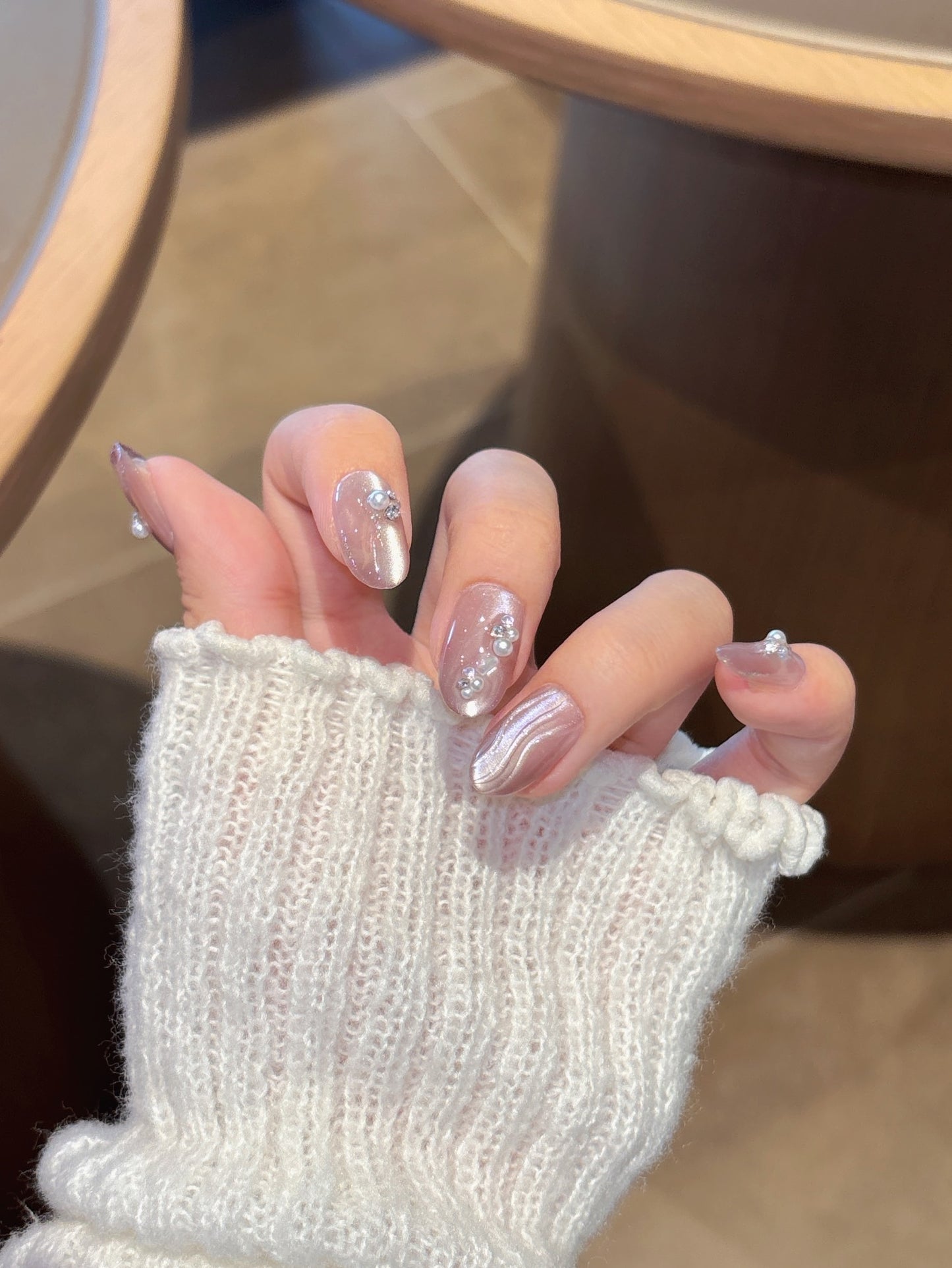 [Pre Order] Pearl Wave Press-On Nails 珍珠海浪穿戴甲