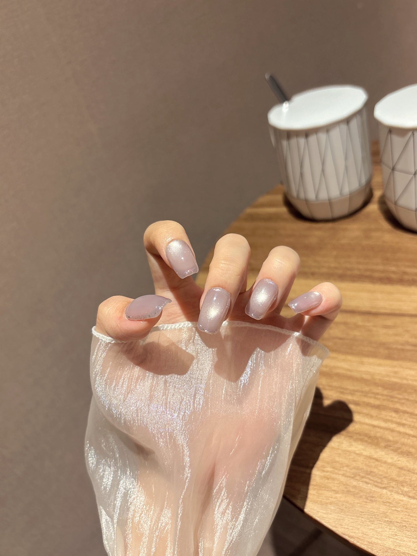 [Pre Order] 丁香貓眼穿戴甲 Lilac Cat-Eye Press-On Nails