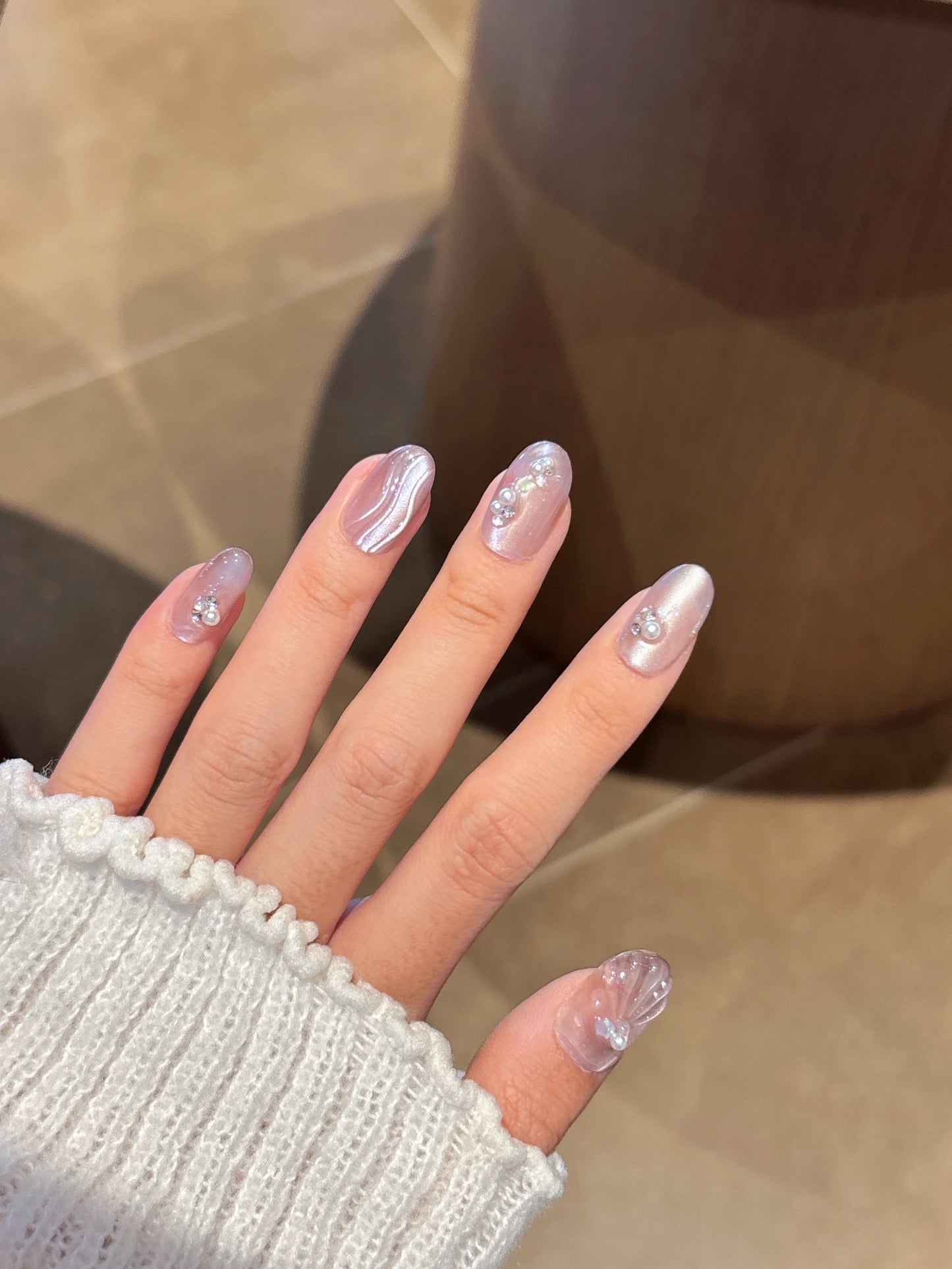 [Pre Order] Pearl Wave Press-On Nails 珍珠海浪穿戴甲