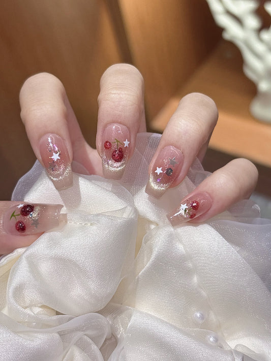 [Pre Order] 櫻桃星星糖穿戴甲 Cherry Star Sugar Press On Nails