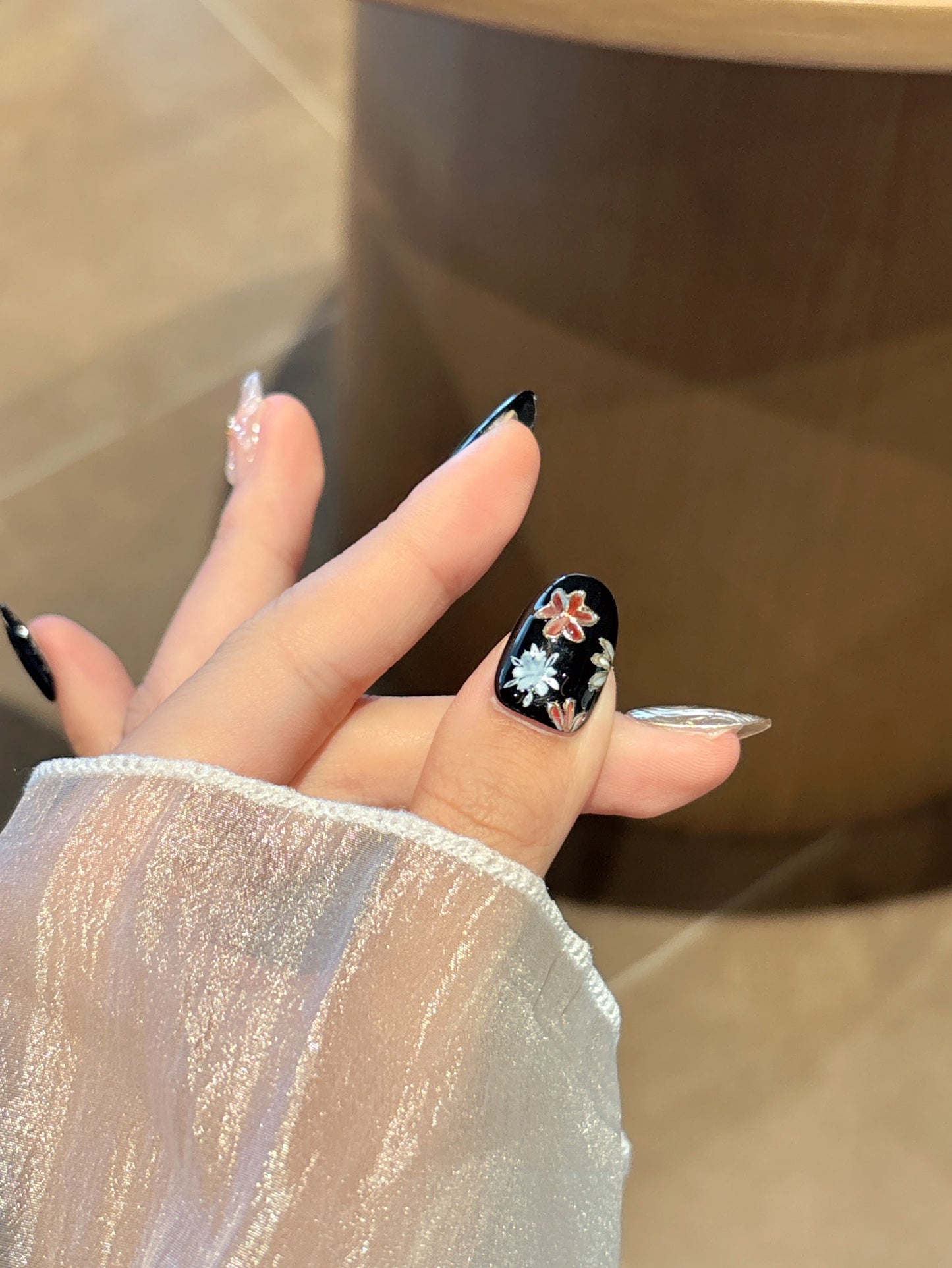 [Pre Order]黑金花語穿戴甲 Midnight Bloom Press-On Nails