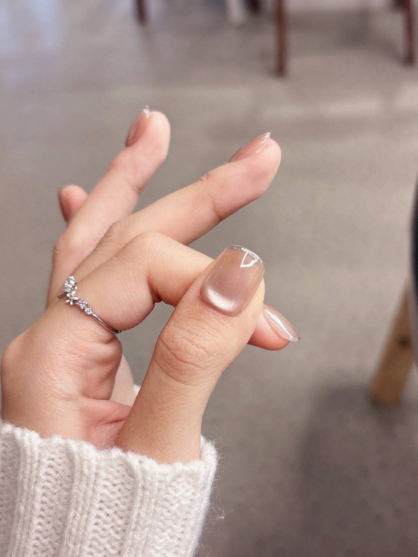 [Pre Order] 銀邊貓眼穿戴甲 Silver Lining Cat-Eye Press-On Nails