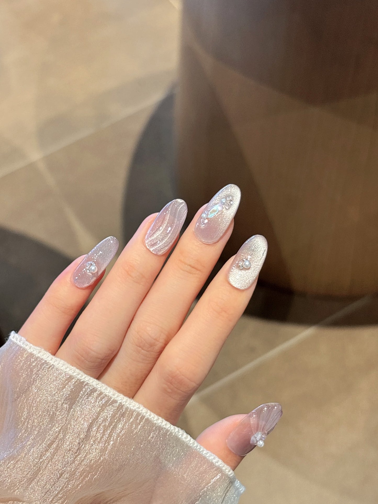 [Pre Order] 浪漫銀沙穿戴甲 Romantic Silver Sand Press On Nail