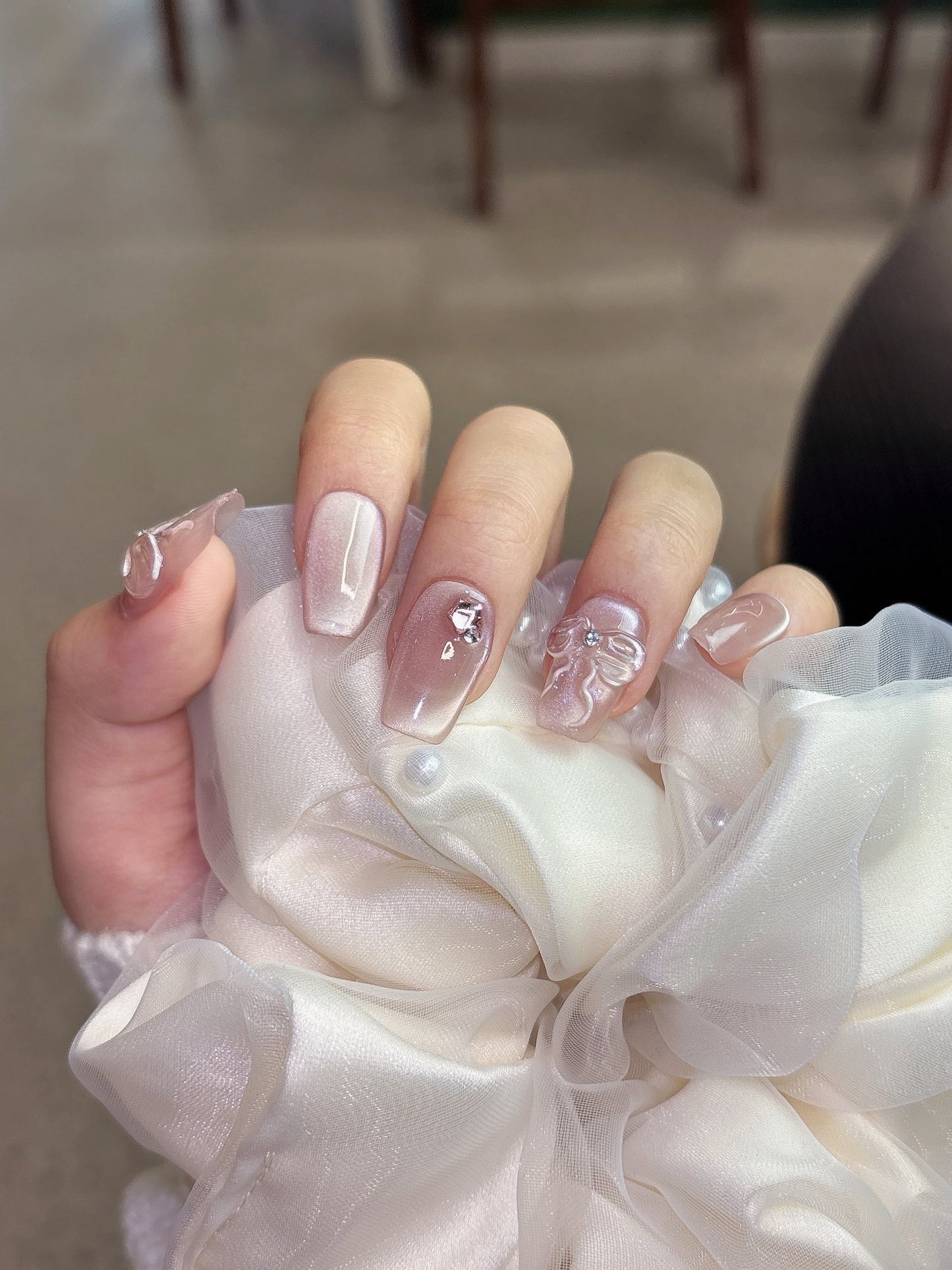 [Pre Order] 透明蕾絲穿戴甲 Sheer Lace Press-On Nails