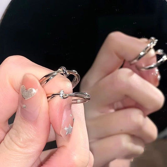 [Instock] 銀色交叉仿鑽戒指 Minimalist Silver Cross Cubic Zirconia Ring