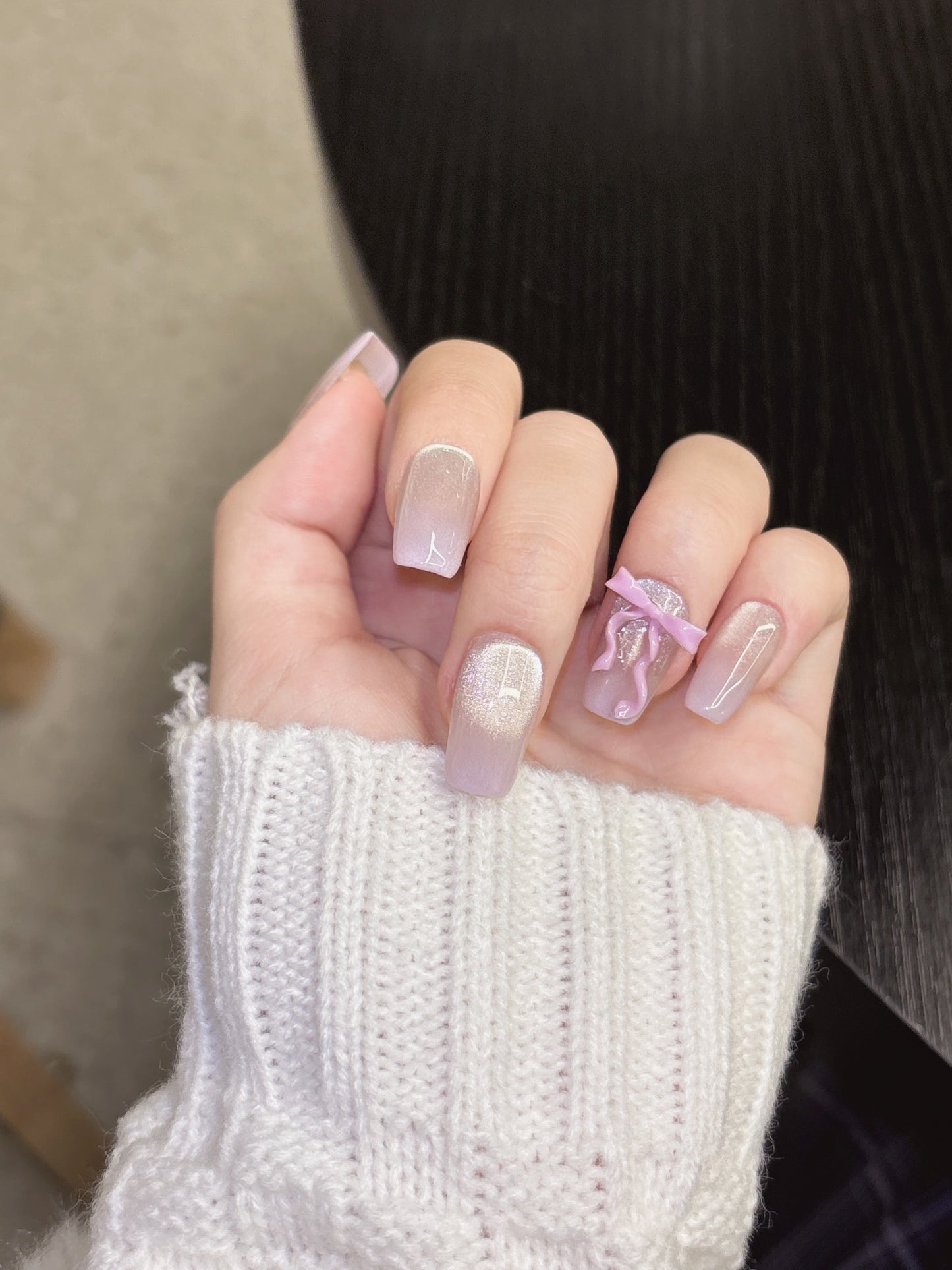[Pre Order] 戀愛紫貓眼穿戴甲 Love Purple Cat Eye Press On Nails