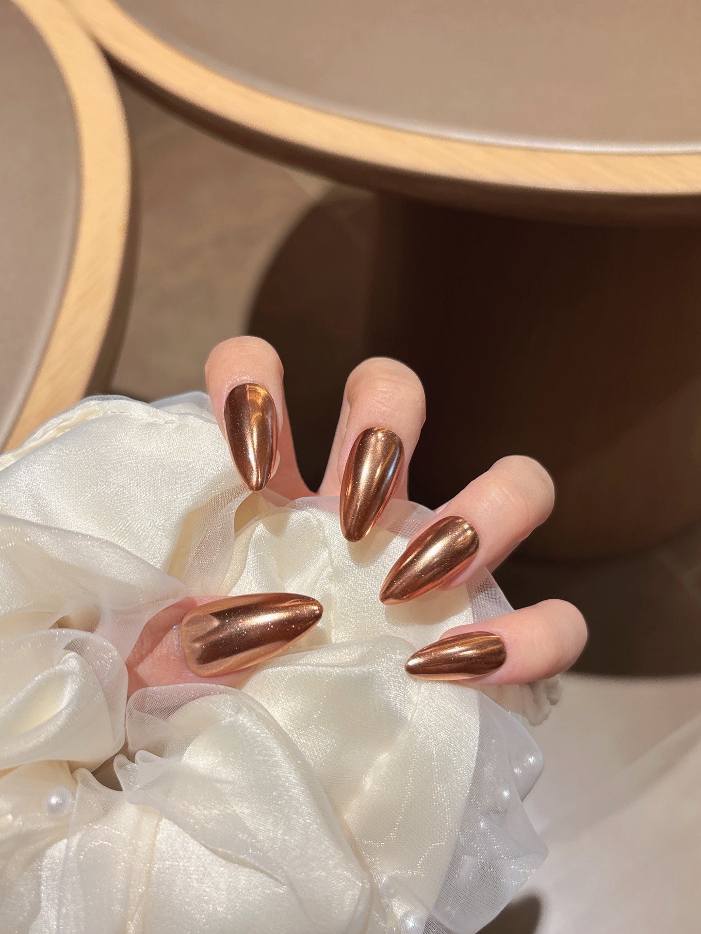 [Pre Order] 摩卡金光穿戴甲Mocha Gold Shine Press On Nail