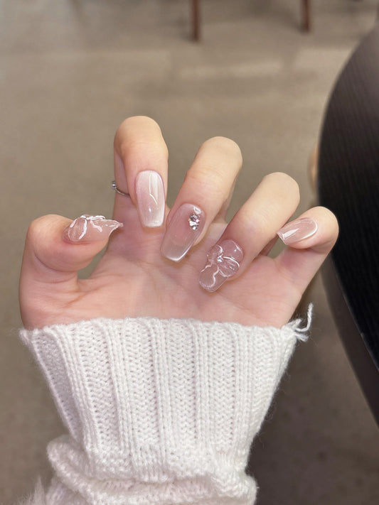 [Pre Order] 透明蕾絲穿戴甲 Sheer Lace Press-On Nails