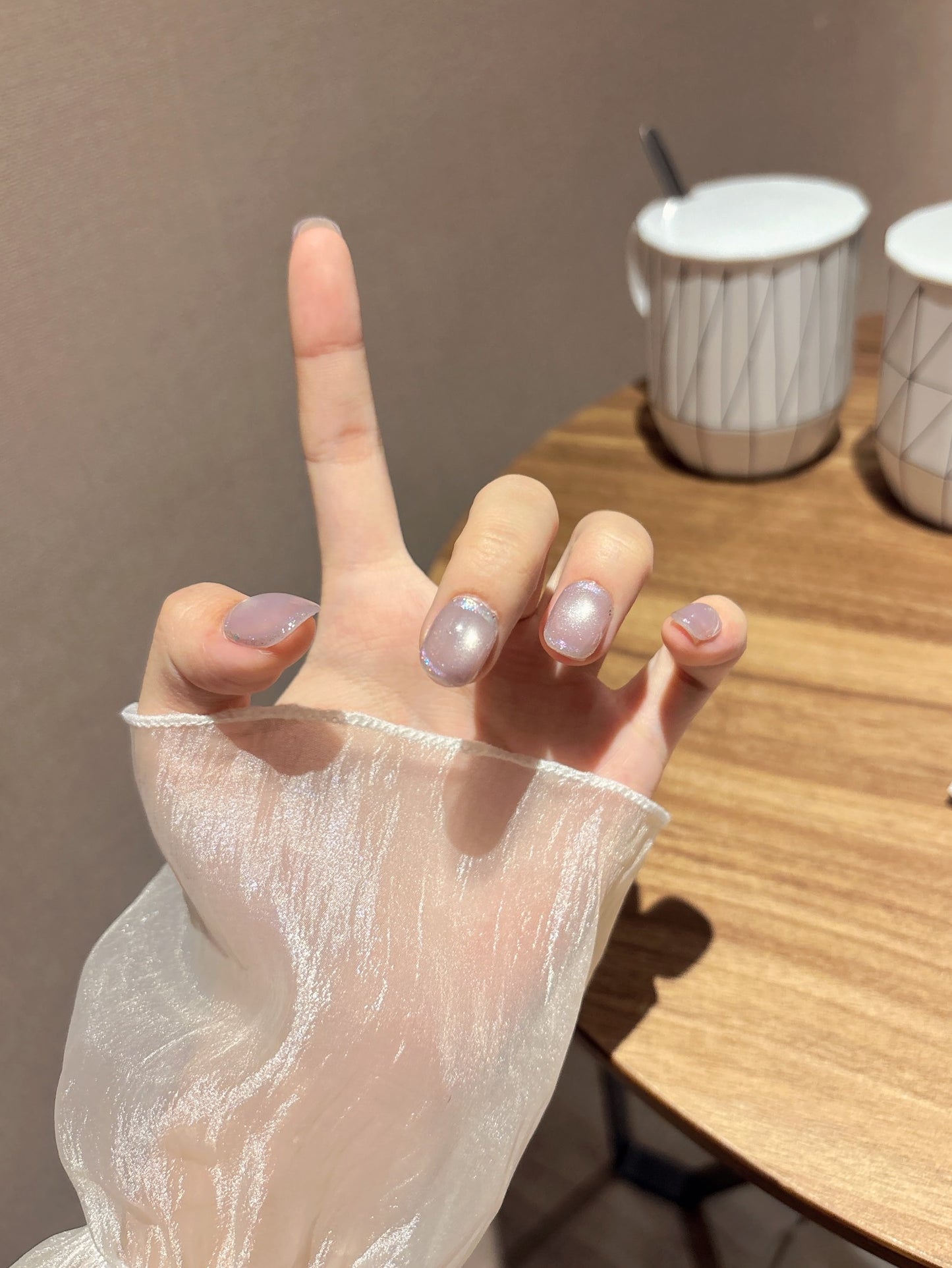 [Pre Order] 薰衣草貓眼穿戴甲 Lavender Cat-Eye Press-On Nails