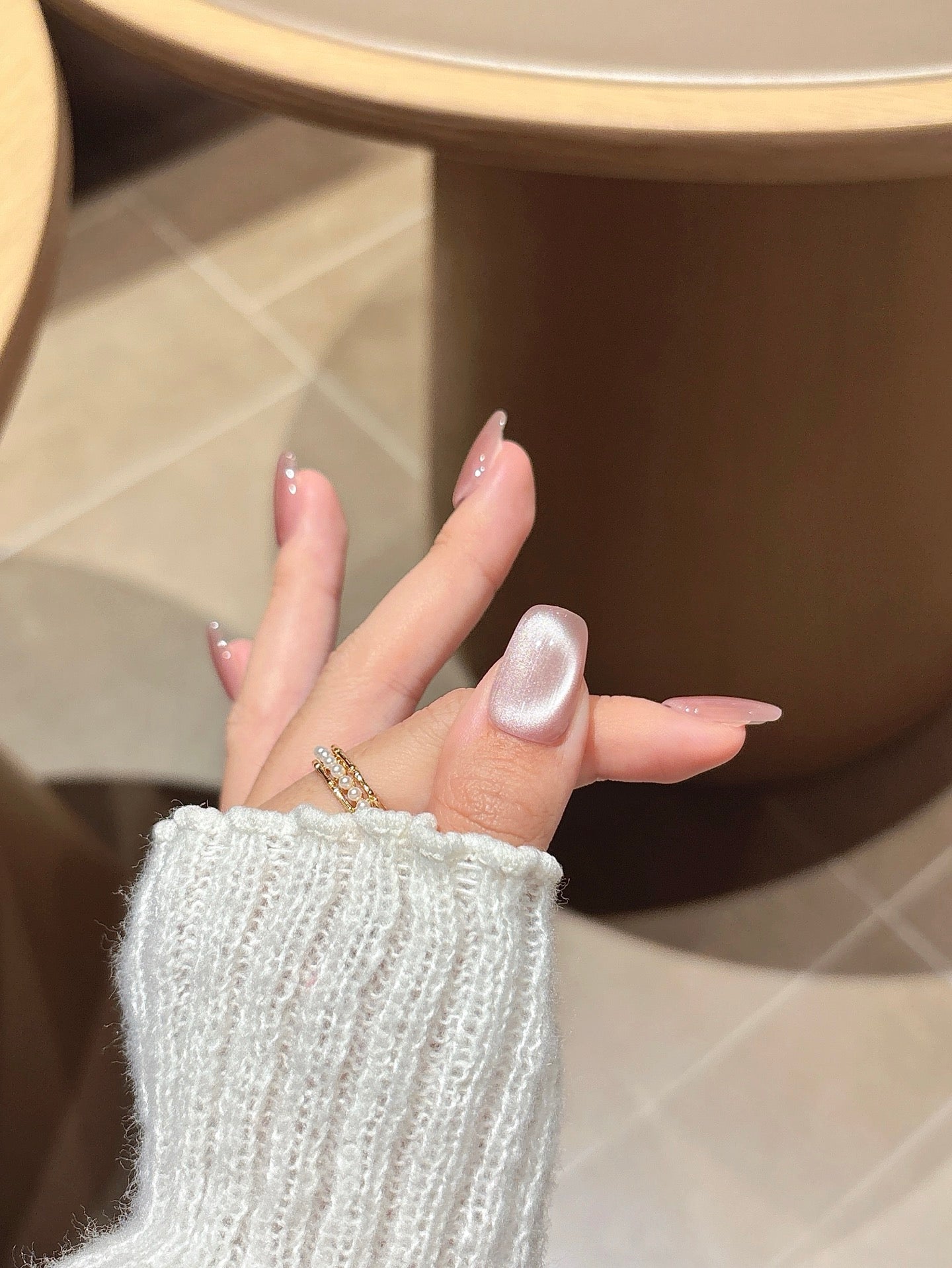 [Pre Order]  柔光杏仁貓眼穿戴甲 Almond Silk Cat Eye Press-On Nails