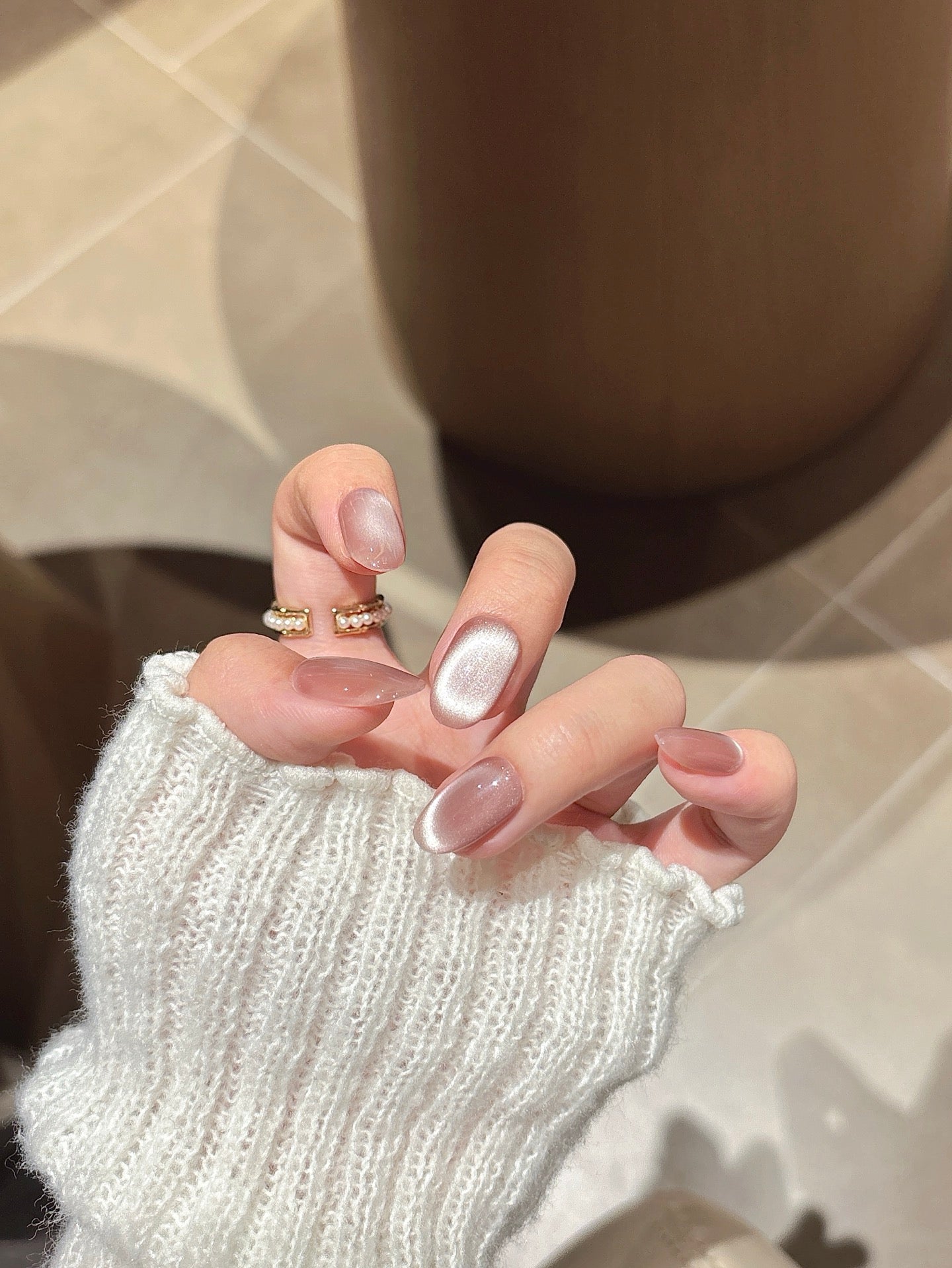 [Pre Order] 柔光花漾貓眼穿戴甲 Soft Floral Cat Eye Press-On Nails