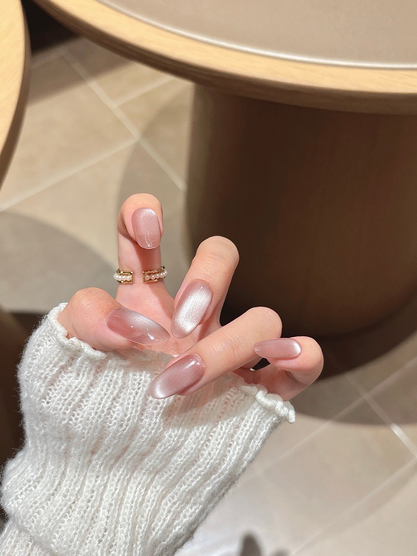 [Pre Order] 柔霧圓潤貓眼穿戴甲 Round Sheen Cat Eye Press-On Nails