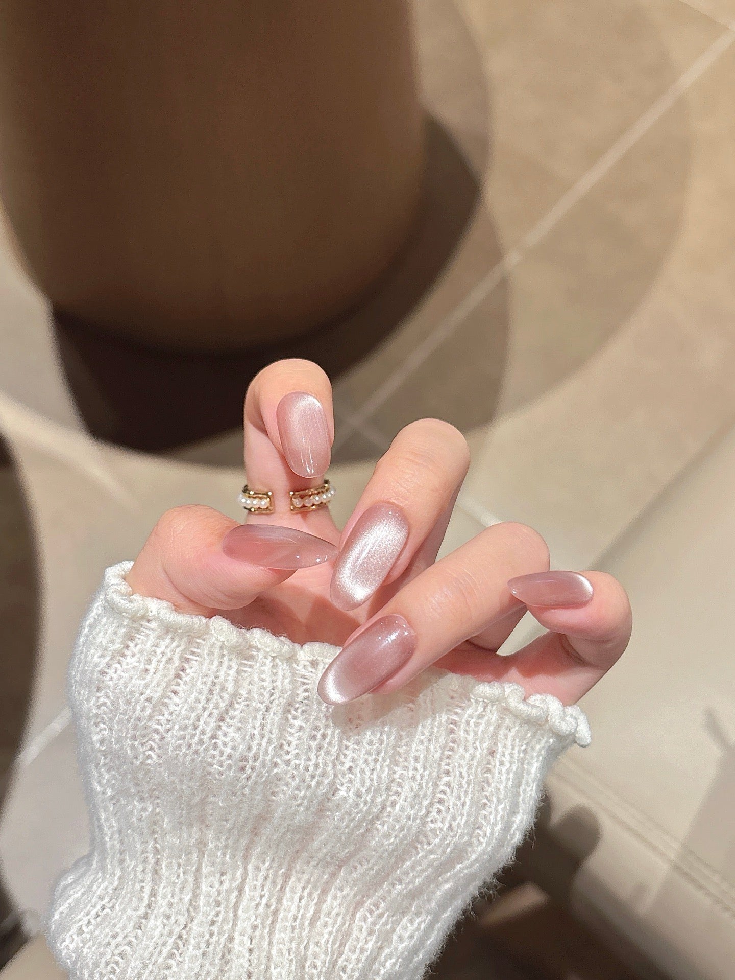 [Pre Order] 柔霧圓潤貓眼穿戴甲 Round Sheen Cat Eye Press-On Nails