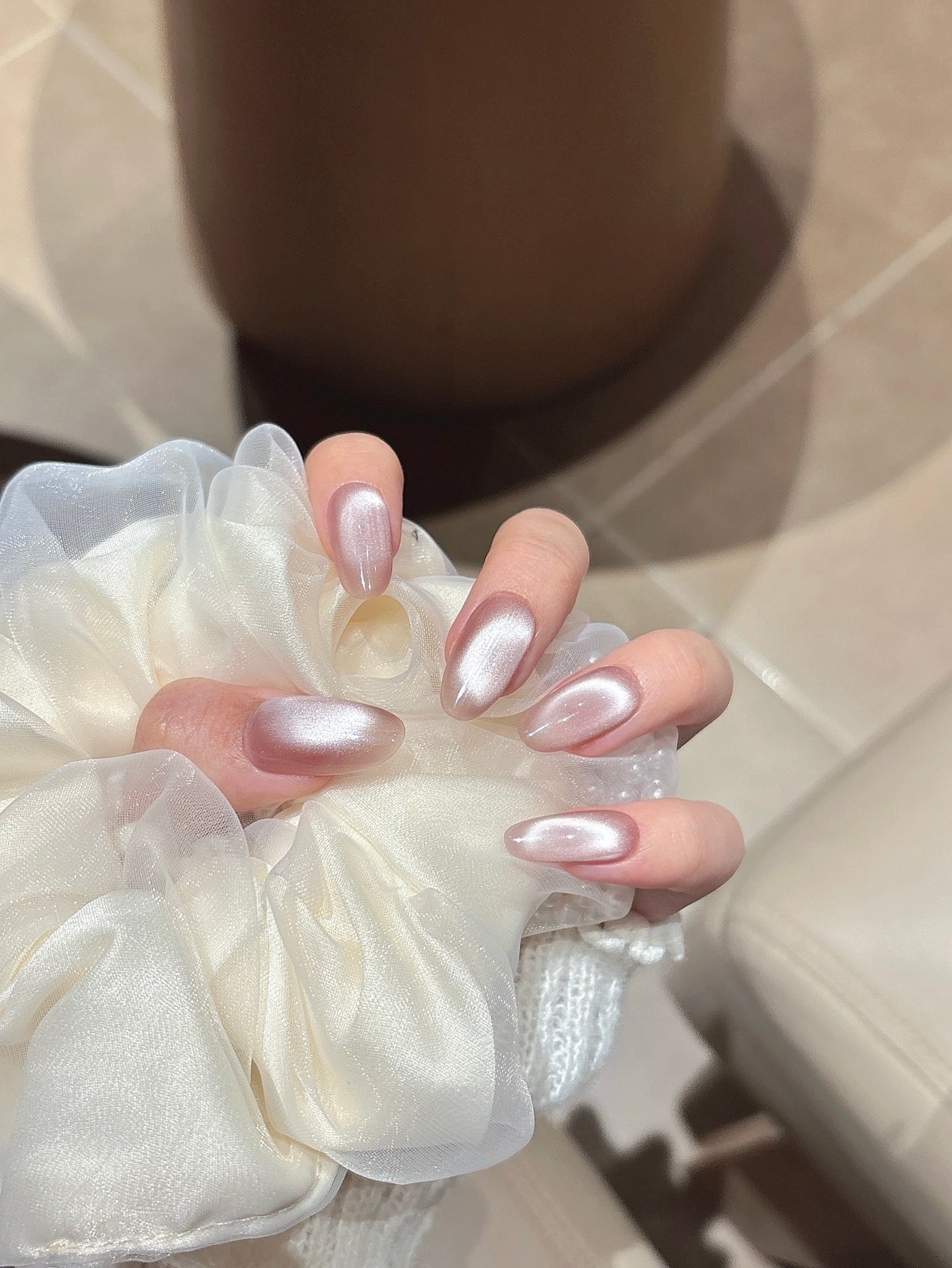 [Pre Order] 柔霧圓潤貓眼穿戴甲 Round Sheen Cat Eye Press-On Nails