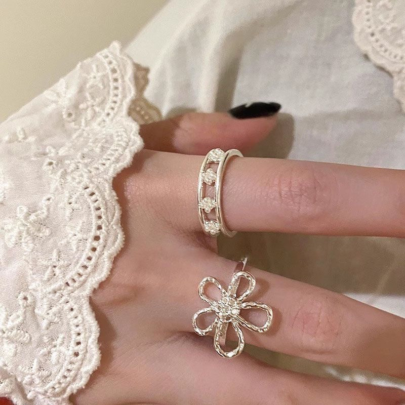 [Instock] 韓系復古花朵戒指套裝 Korean Style Retro Flower Ring Set